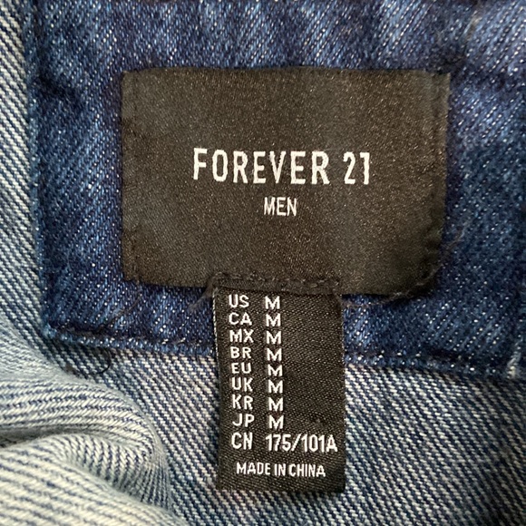 Forever 21 Denim Jacket Men Size Medium - Picture 6 of 12